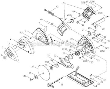 Page A Diagram and Parts List for 440  Porter Cable Circular Saw